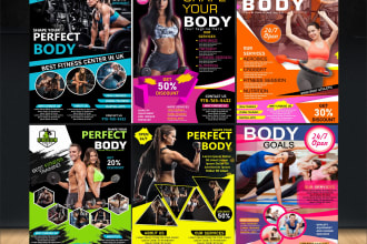 create fitness yoga gym , health flyer or poster