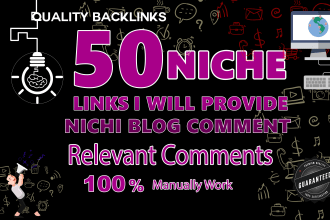 provide niche relevant blog comment backlinks off page SEO