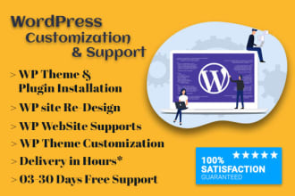 give you wordpress customization and wordrpress support