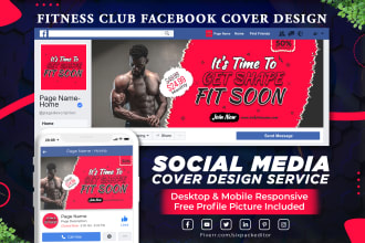 design facebook cover, linkedin or twitter header, youtube banner art