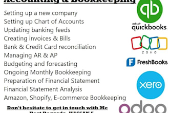 do quickbooks cleanup and catchup , fix errors, reconcile accounts