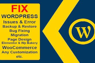fix wordpress issues, installation, backup and transfer