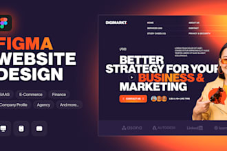 figma ui ux design landing page clean company profile website
