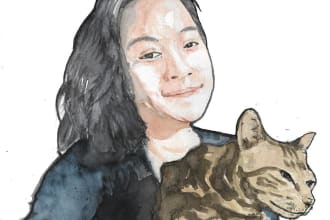do hand drawn portrait illustration color or black and white