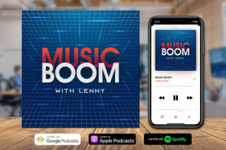 design a podcast cover art or podcast logo