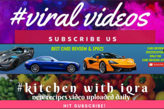 design attractive youtube thumbnail and channel art for you