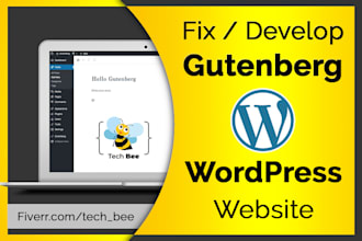 fix or develop gutenberg wordpress website