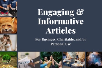 write a fully researched article for business, personal, or charitable use