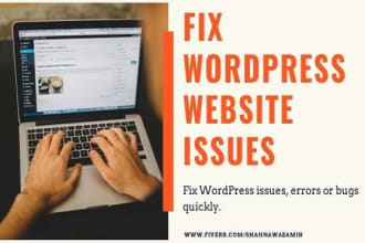 quickly fix wordpress website issues, errors or problems