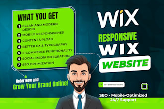 build responsive wix web design and redisgn wix website