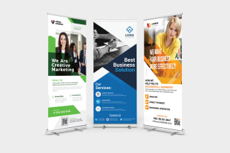 design corporate roll up banner, retractable banner
