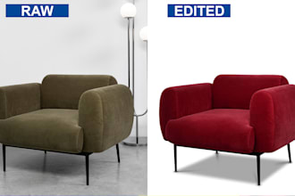 do furniture photo editing, retouching, colors