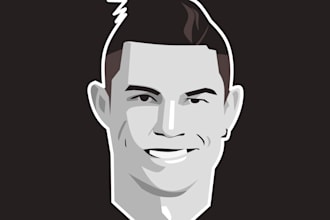 draw minimalist flat vector avatar from your photo
