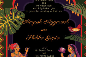 design your themed wedding card or any other invitation card