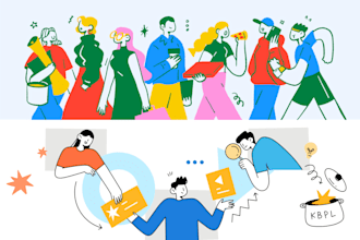 make flat vector line art illustration for website and apps