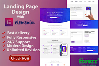 design landing page or squeeze page with elementor pro