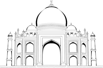 draw detailed vector line art black and white illustration