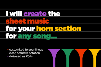 transcribe custom parts for any song with a horn section