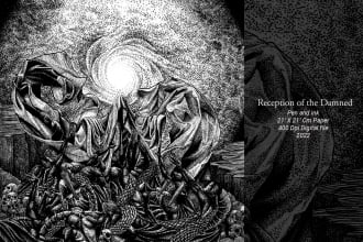 draw pen and ink dark art illustrations for merch and album cover