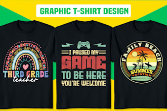 create trendy bulk t shirt designs for amazon, etsy,  and printify
