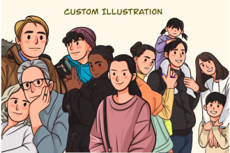 draw a simple cartoon of your family or your couple