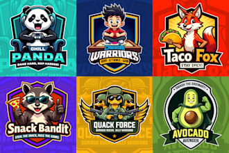 design animal mascot or funny cartoon logo