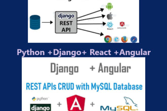 do web application on python ,django,react and angular,nextjs