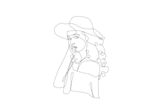 draw beautiful continuous line portrait illustration