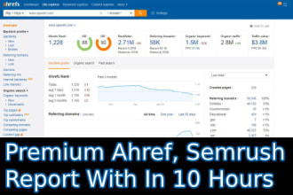 provide complete backlinks reports, ahrefs report SEO competitors analysis