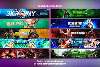 design amazing gaming header, banner twitter twitch youtube