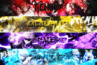 design an outstanding youtube banner, gaming or anime style