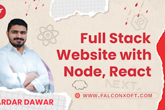 develop full stack websites using node js, react and next js