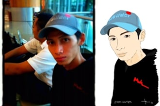draw a cartoon sketch drawing of you