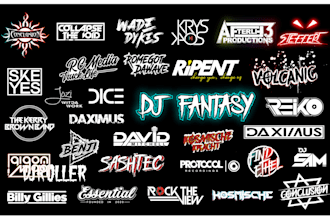 do creative dj band typography producer hip hop and any text logo