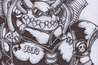 do traditional sketches drawing logo characters avatar etc