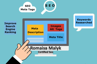 write SEO meta tags, title, description, and images alt tags