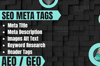 write SEO meta tags, title, description, and images alt tags