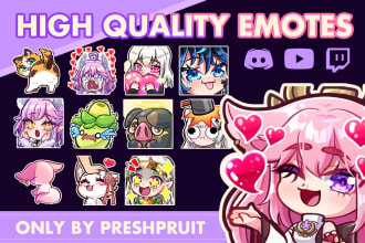 draw cute custom twitch emotes and sub badges