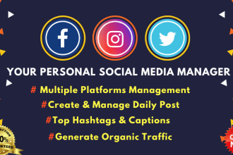 be your full time social media manager, virtual assistant