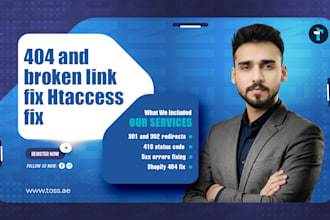 fix 404 error and broken URL using 301 redirects in htaccess file