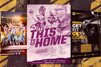 do a sparking football, fitness, gym and sport flyer design
