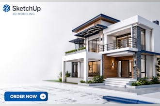 create sketchup 3d model and photorealistic rendering