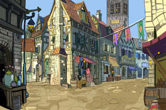 create landscape illustrations and scenery
