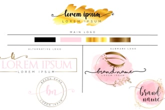 do watercolor signature logo with complete branding kit