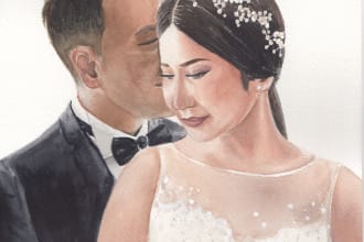 paint wedding illustration from photograph