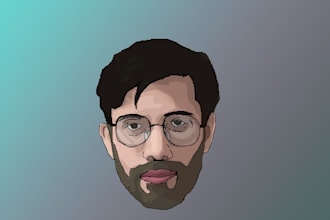 create cartoon portrait of a photo