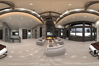 render 3d interior or 360 panorama apartment, house