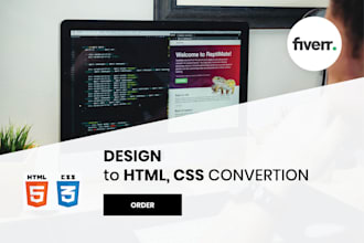 convert psd to html, image to html, pdf to responsive html