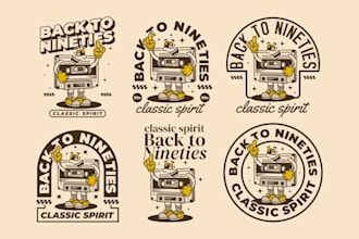 create I will design a unique retro mascot character