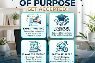 profread personal statement or statement of purpose for any graduate application